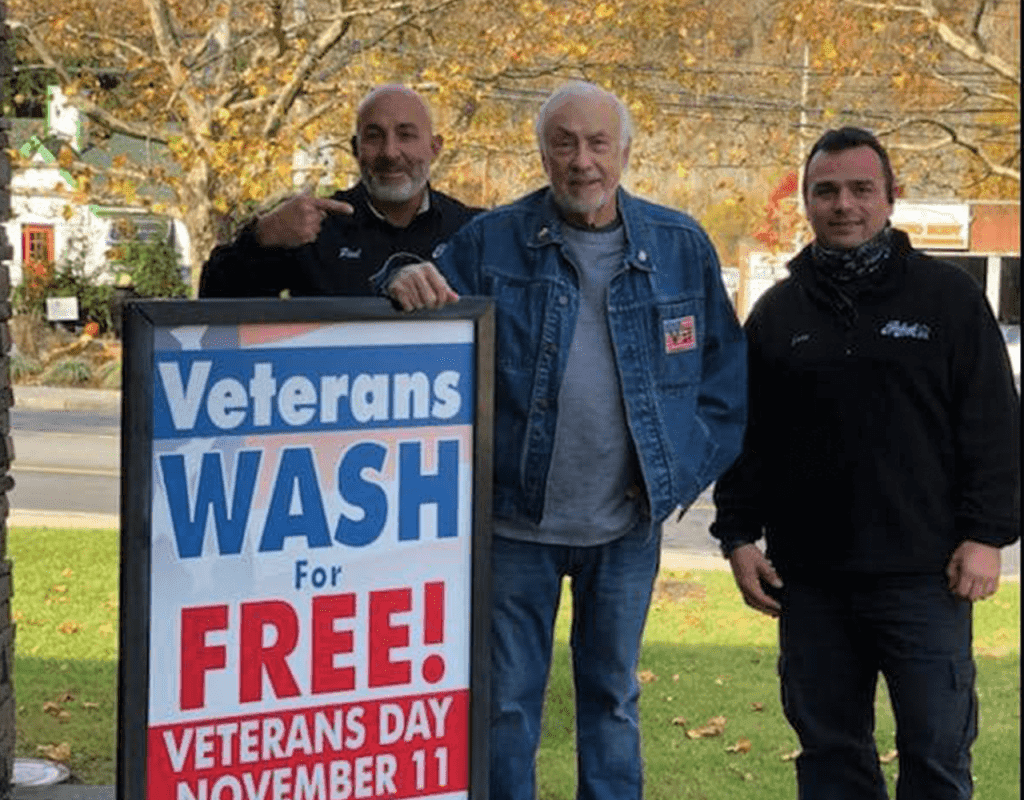 A freshly washed car at a participating Grace For Vets location